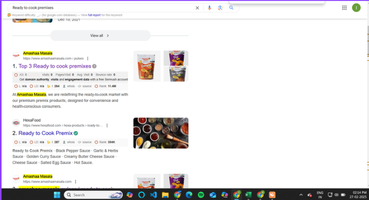 Amashaa Masala impressions data