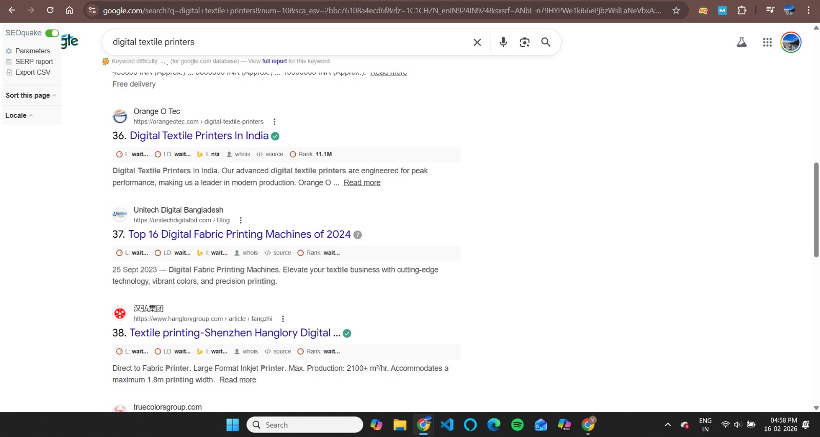 STC Engineering keyword ranking