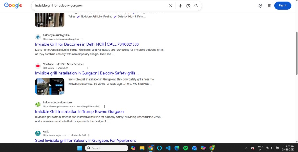 Balcony Invisible Grill impressions